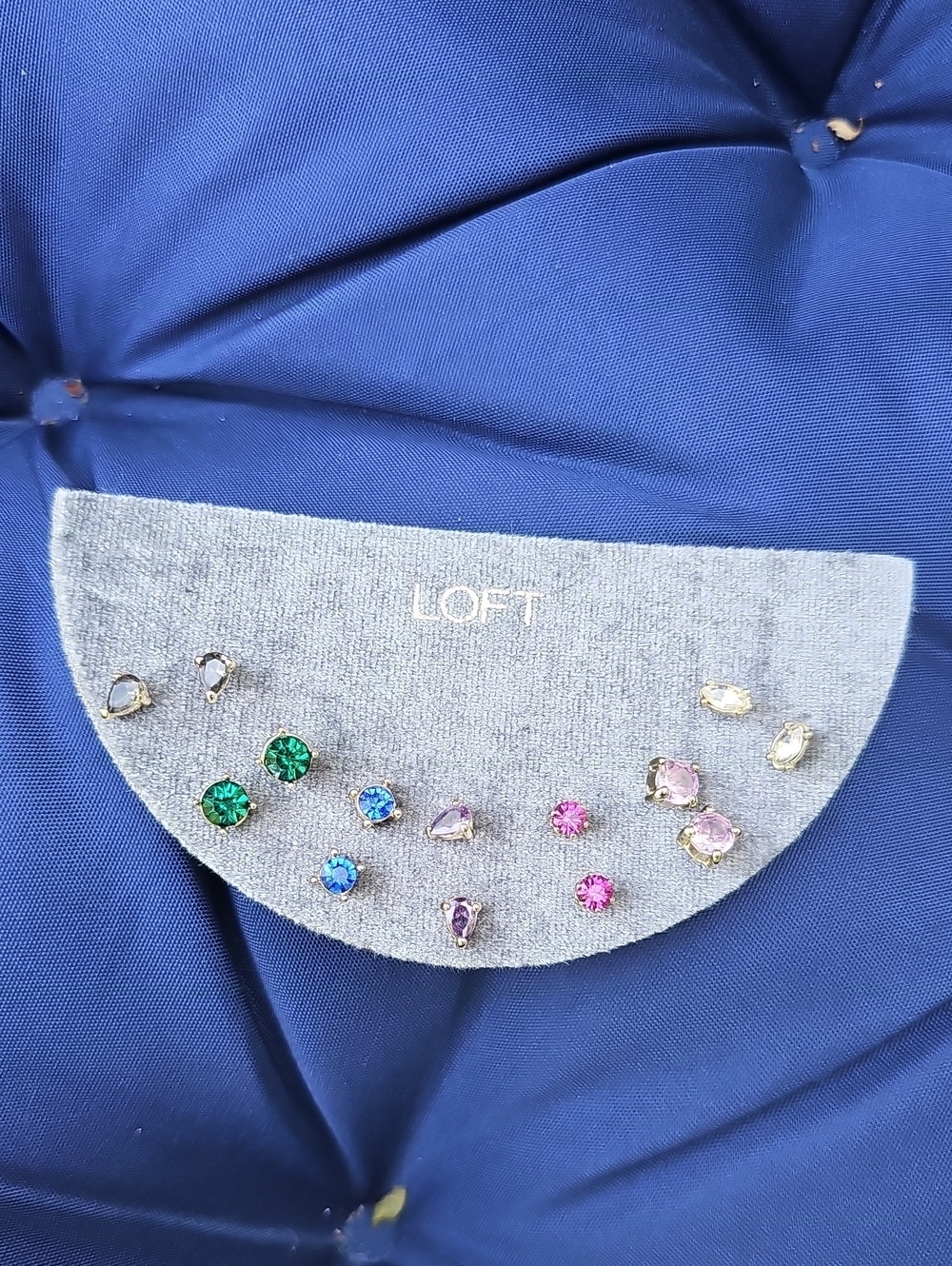 LOFT Multi-Color Crystal Stud Earring Set